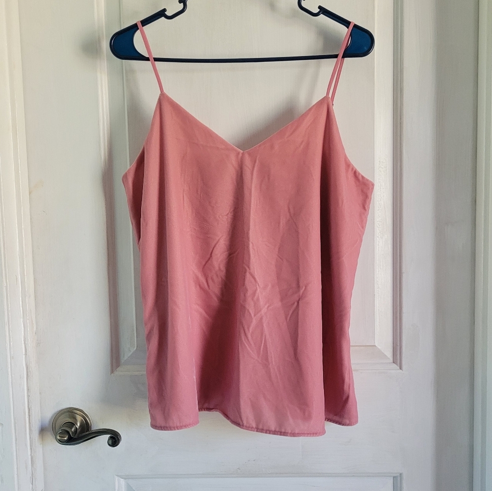 Ann Taylor | Pink Velvet Drapey Cami Tank with Adjustable Straps | Size Medium
